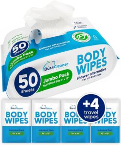 Adult body wipes instead of showers